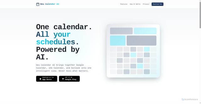 Security scan screenshot of https://www.heucalendar.ai/