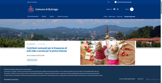 Security scan screenshot of https://www.comune.bulciago.lc.it/
