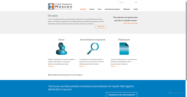 Security scan screenshot of https://www.fondazionemoscon.it/