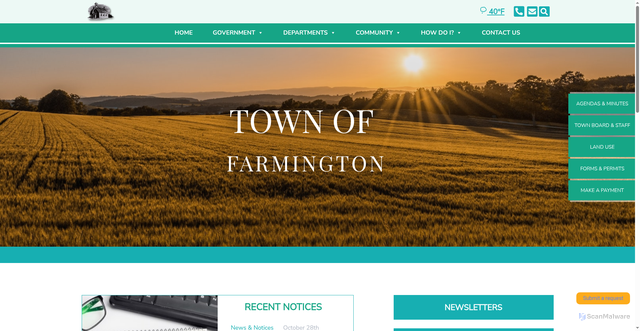 Security scan screenshot of https://farmingtonwaup.gov/
