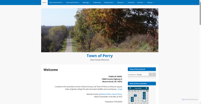 Security scan screenshot of https://www.perry-wi.gov/