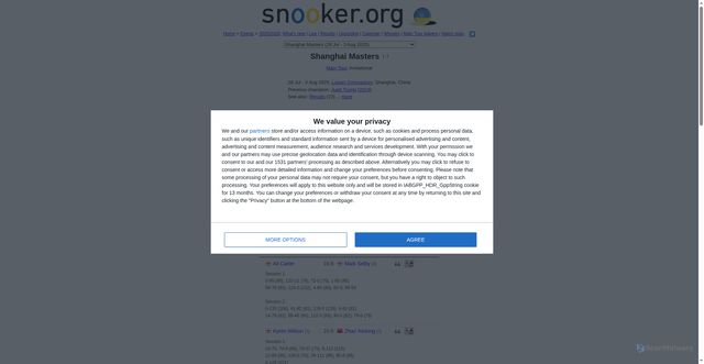 Security scan screenshot of https://www.snooker.org/res/index.asp?event=2336