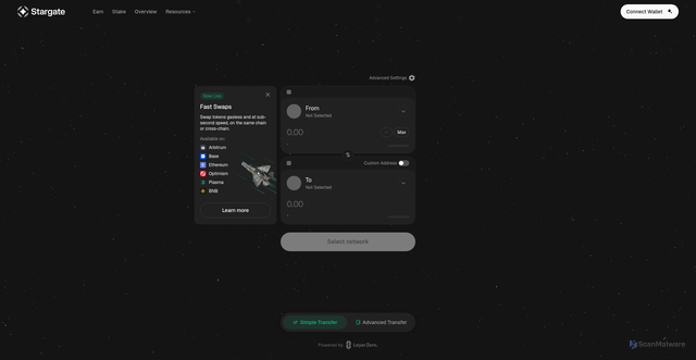 Security scan screenshot of https://stargate.finance/