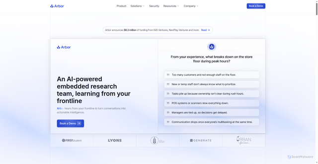 Security scan screenshot of https://www.findarbor.com/