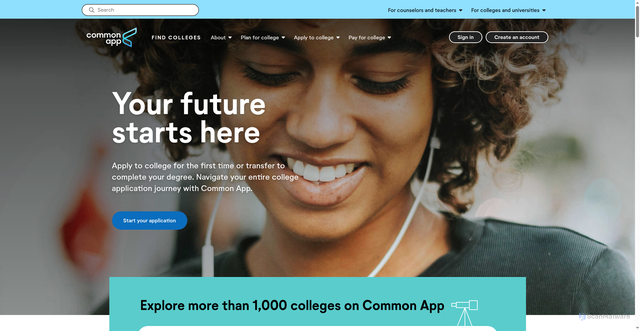 Security scan screenshot of https://commonapp.org
