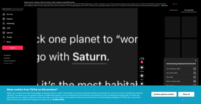 Security scan screenshot of https://vt.tiktok.com/ZS9c687pa/