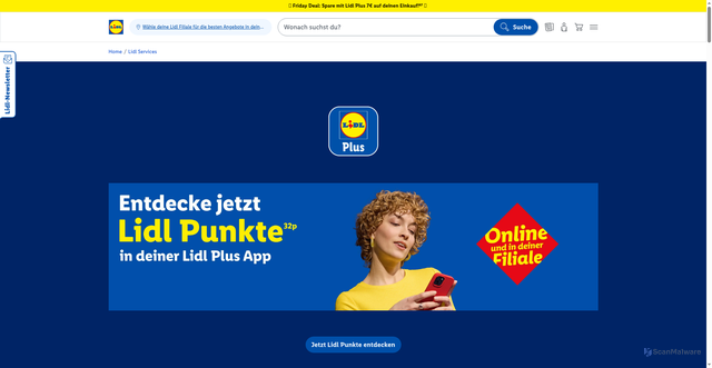Security scan screenshot of https://lidlplus.de