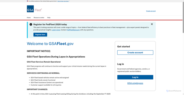 Security scan screenshot of https://gsafleet.gov/
