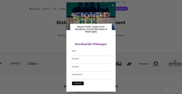Security scan screenshot of https://quivers.com
