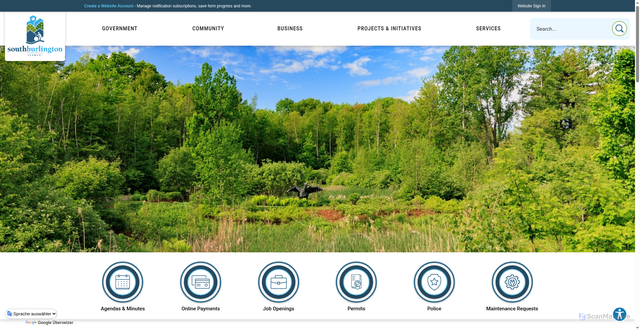 Security scan screenshot of https://southburlingtonvt.gov/