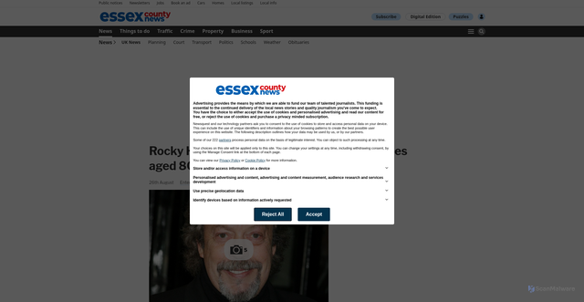 Security scan screenshot of https://www.essexcountynews.co.uk/news/national/26498904.rocky-horror-picture-show-star-tim-curry-dies-aged-80/