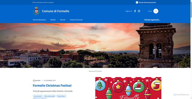 Security scan screenshot of https://www.comune.formello.rm.it/