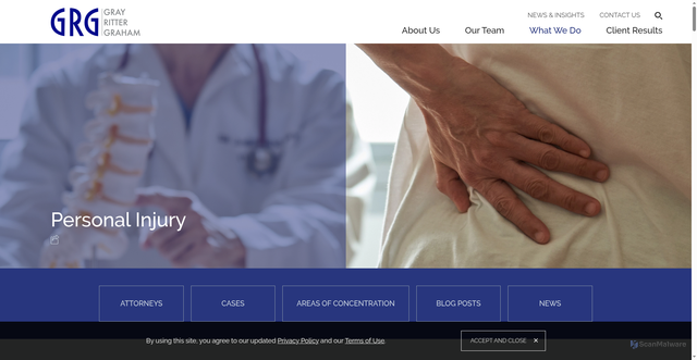 Security scan screenshot of https://www.grgpc.com/practices/personal-injury