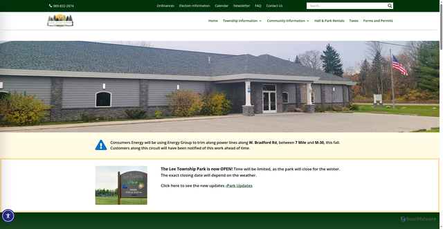 Security scan screenshot of https://leetownshipmidlandmi.gov/