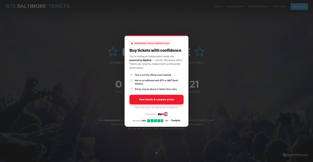Security scan screenshot of https://www.kpopbaltimore.com/