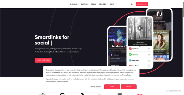 Security scan screenshot of https://edsheeran.lnk.to/