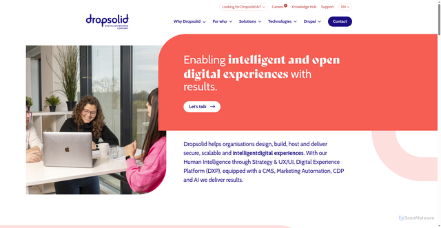 Security scan screenshot of https://dropsolid.com