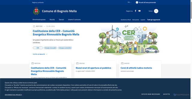 Security scan screenshot of https://www.comune.bagnolomella.bs.it/