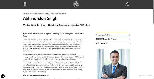 Security scan screenshot of https://www.hhs.se/en/education/mba/voices-of-the-program/Abhinandan-Singh/