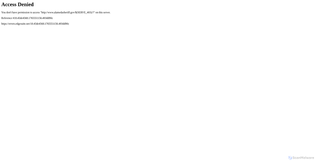 Security scan screenshot of https://www.alamedasheriff.gov/