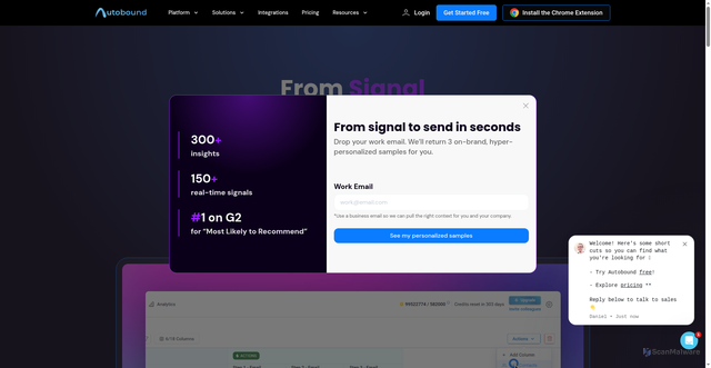 Security scan screenshot of https://autobound.ai
