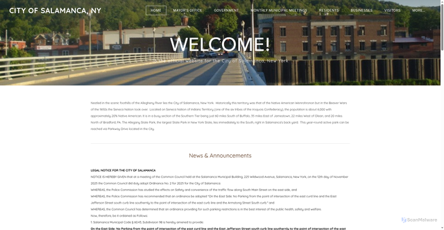 Security scan screenshot of https://www.salamancany.gov/