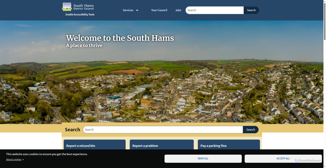 Security scan screenshot of https://www.southhams.gov.uk/