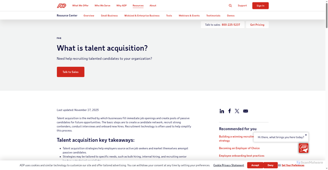 Security scan screenshot of https://www.adp.com/resources/articles-and-insights/articles/t/talent-acquisition.aspx