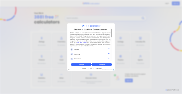 Security scan screenshot of https://www.omnicalculator.com