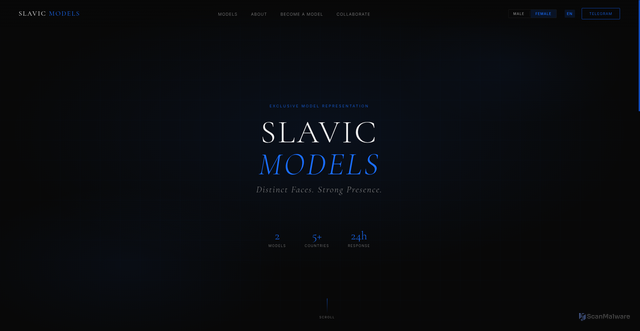 Security scan screenshot of https://slavic-models.com/female