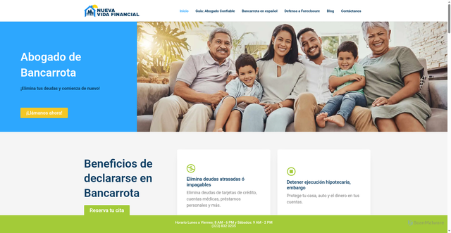 Security scan screenshot of http://staging.abogadodebancarrota.com/