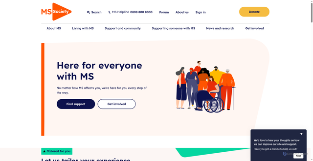 Security scan screenshot of https://www.mssociety.org.uk