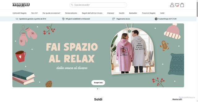 Security scan screenshot of https://www.troppotogo.it