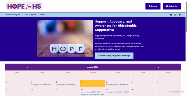 Security scan screenshot of hopeforhs.org