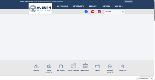 Security scan screenshot of https://auburnma.gov/
