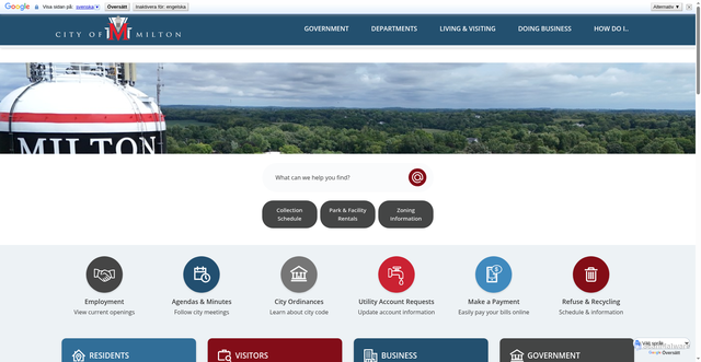 Security scan screenshot of https://milton-wi.gov/