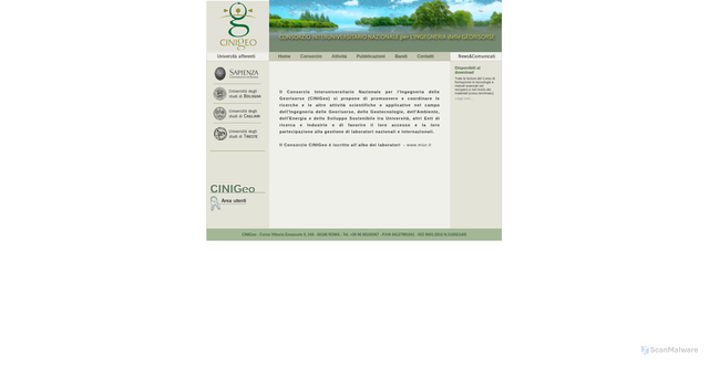 Security scan screenshot of https://www.cinigeo.it/