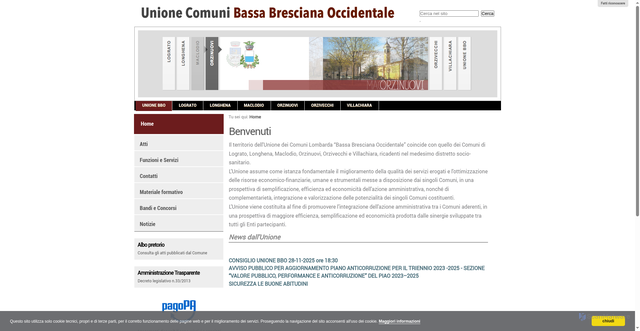Security scan screenshot of https://www.unionecomunibbo.it/