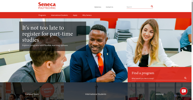 Security scan screenshot of https://senecapolytechnic.ca