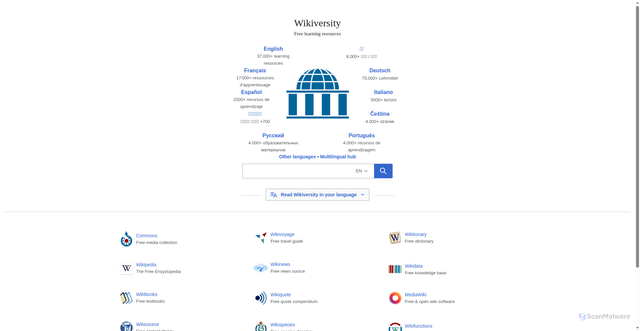 Security scan screenshot of https://wikiversity.org