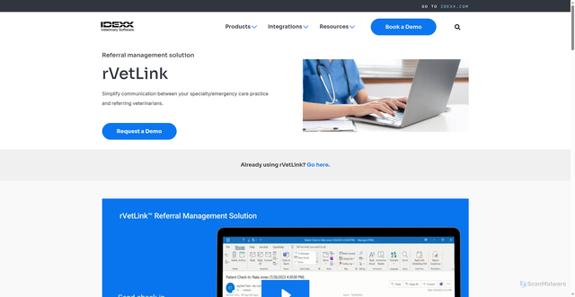 Security scan screenshot of https://rvetlink.com