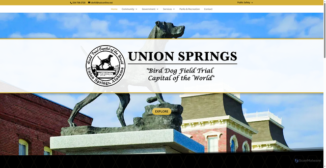 Security scan screenshot of https://cityofunionspringsal.com/