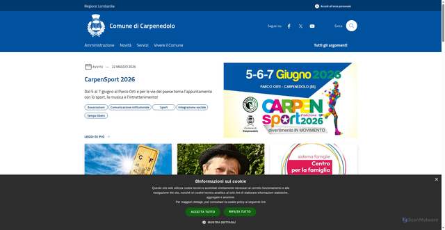 Security scan screenshot of https://www.comune.carpenedolo.bs.it