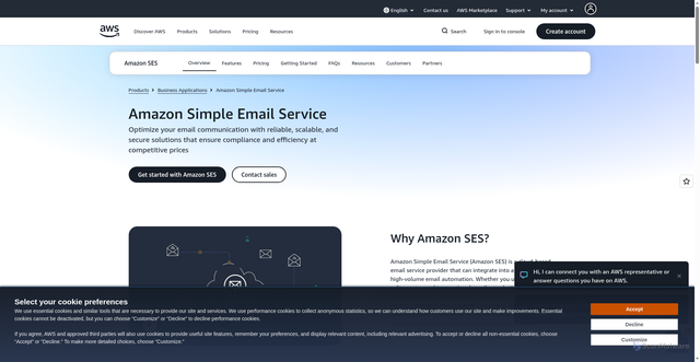 Security scan screenshot of https://eu-west-3.amazonses.com