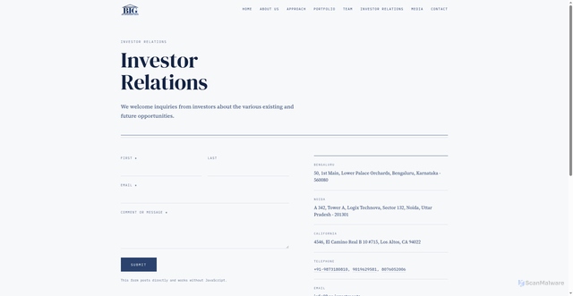 Security scan screenshot of https://big-bsc.space/investor-relations.html