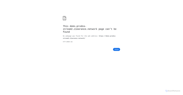 Security scan screenshot of https://dems-prodca-stream2.clearance.network