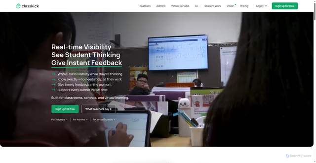 Security scan screenshot of https://classkick.com