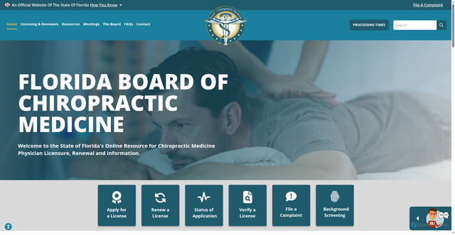 Security scan screenshot of https://floridaschiropracticmedicine.gov/