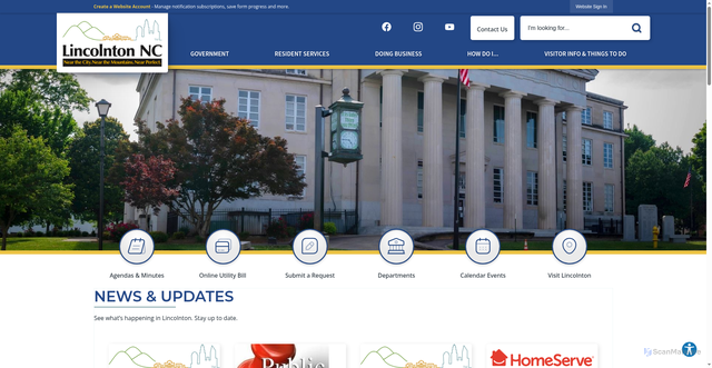 Security scan screenshot of https://www.lincolntonnc.org/