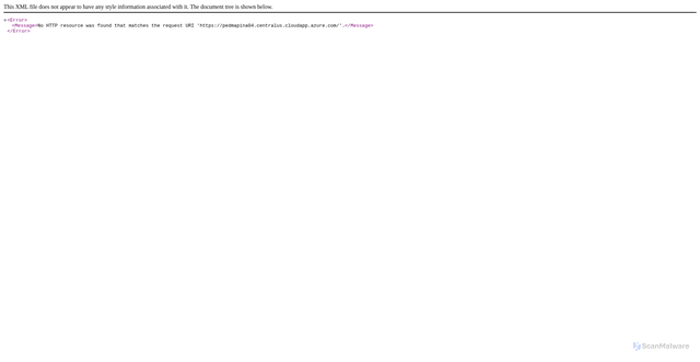 Security scan screenshot of https://pedmapina04.centralus.cloudapp.azure.com